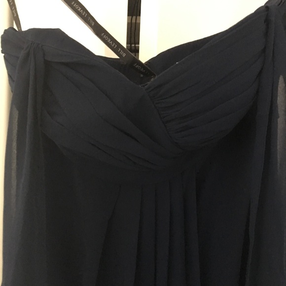 Bill Levkoff Strapless Navy Cocktail Dress Size 4 - Picture 4 of 7